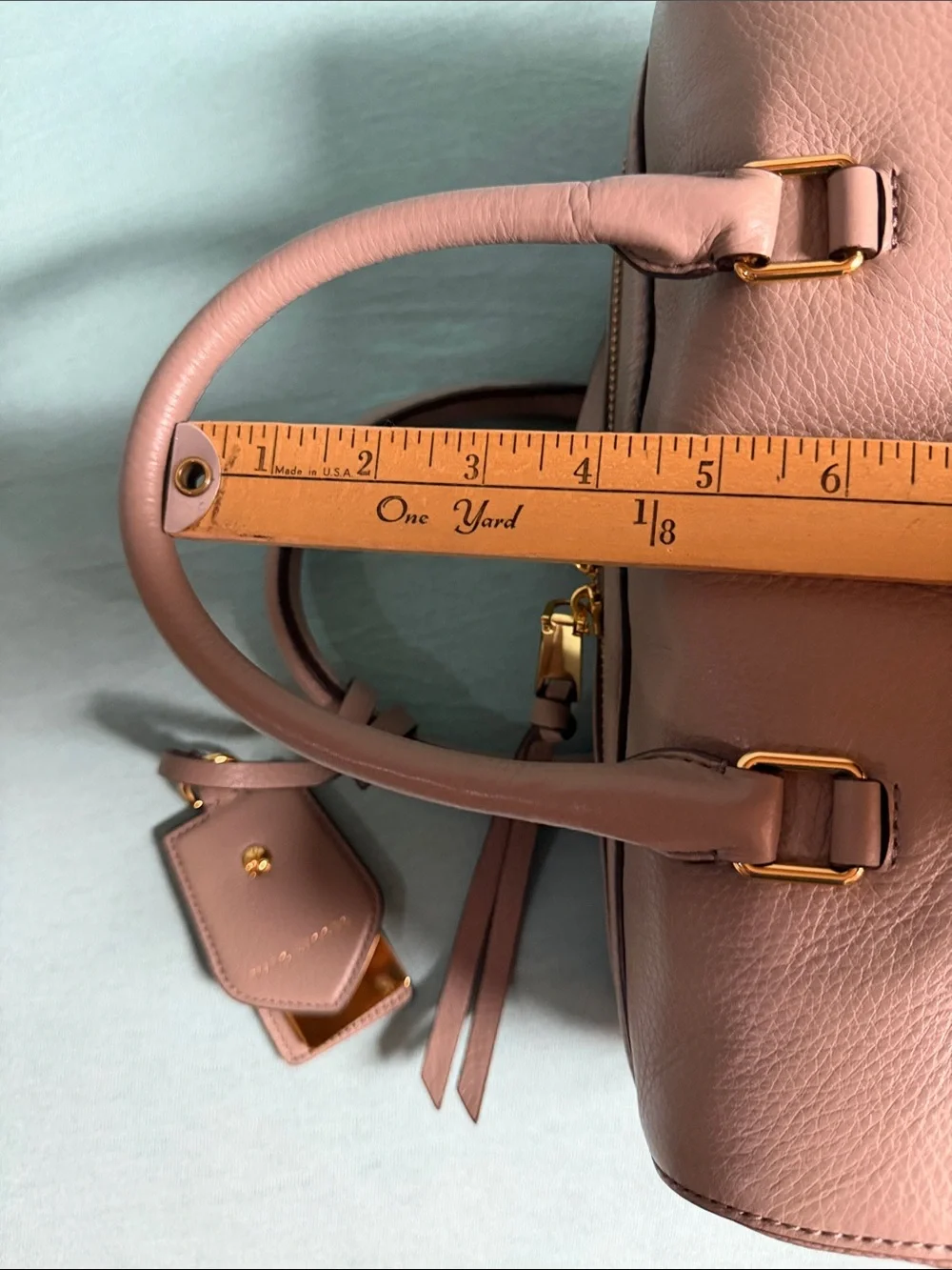 Marc Jacobs Pebbled Leather Satchel in Taupe Gray with Gold Hardware (Bauletto)